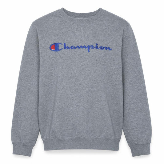 Champion Mens Grey Logo Pullover Sweatshirt Size L Regular Fit