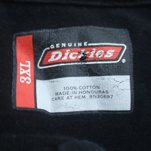 Dickies Men's 3XL Black Henley Short Sleeve Cotton T-Shirt