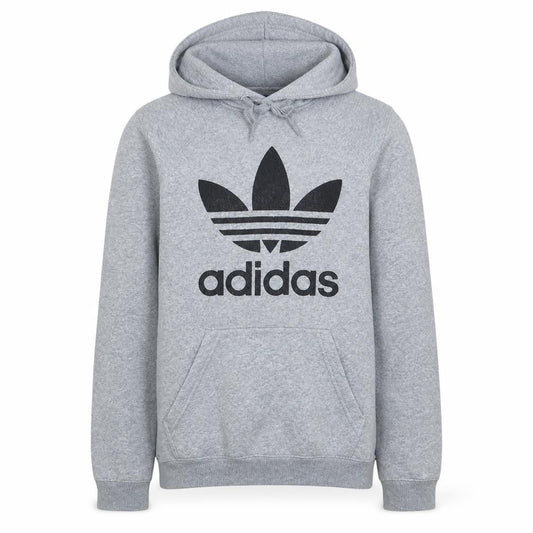 Adidas Men's Grey Pullover Hoodie M Regular Fit Sports Fleece