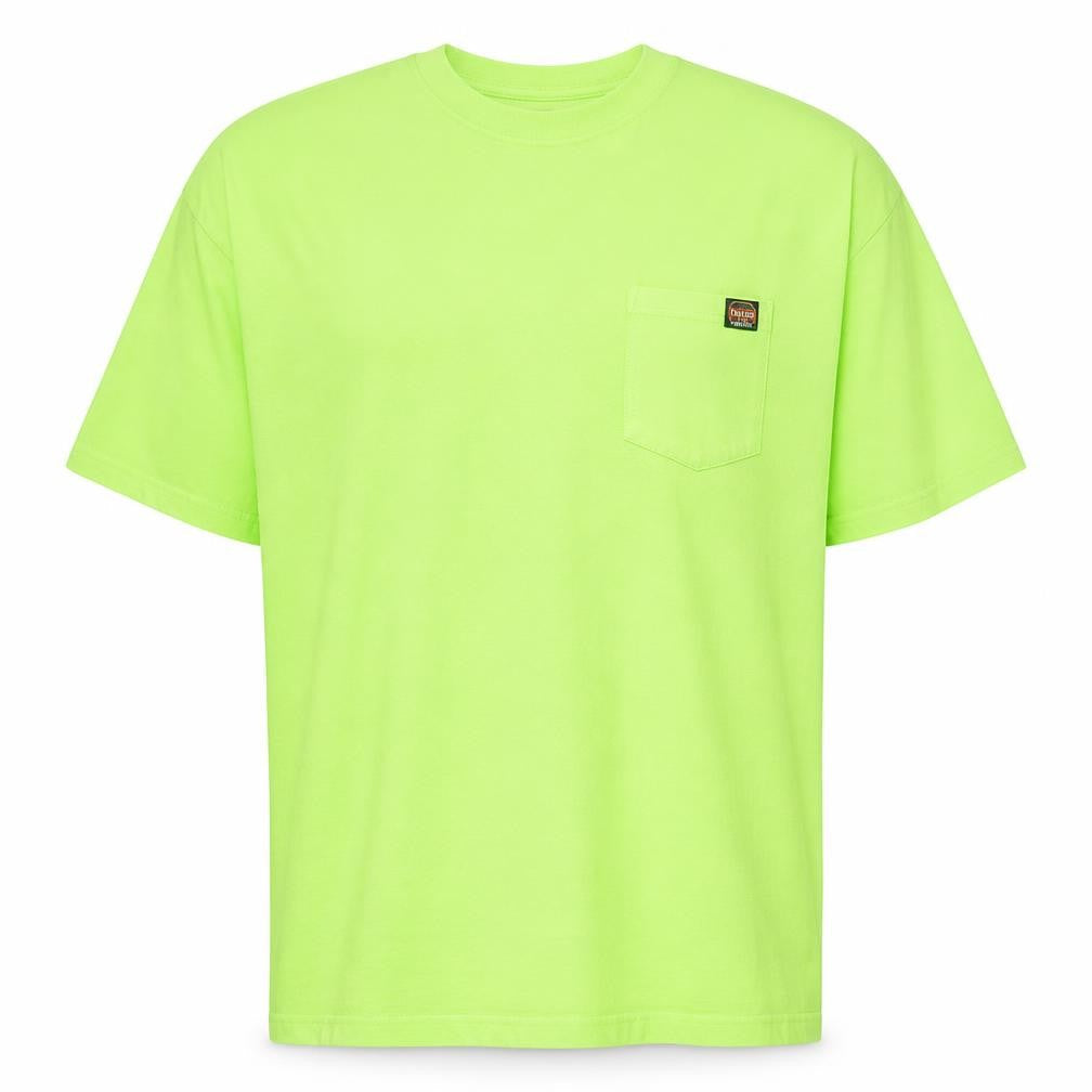 Wrangler Workwear Men's Neon Green 2XLT Crew Neck Short Sleeve T-Shirt