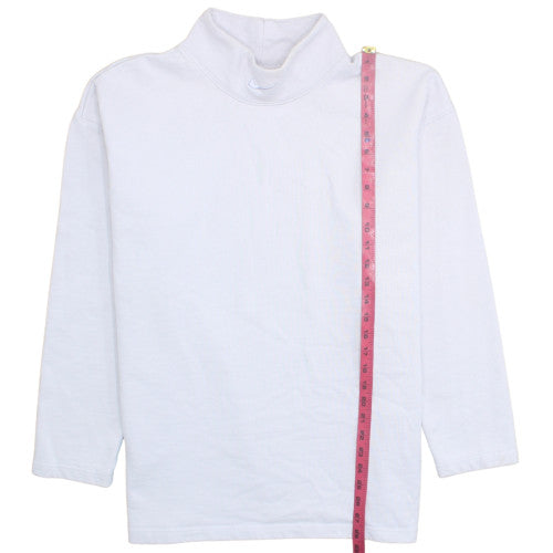 Nike Men's White Roll Neck Cotton Sweatshirt Size L