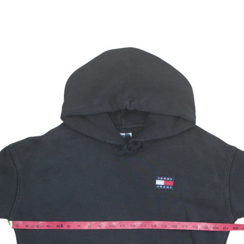 Tommy Jeans Mens Black Hoodie M Pullover Cotton Blend Logo Streetwear