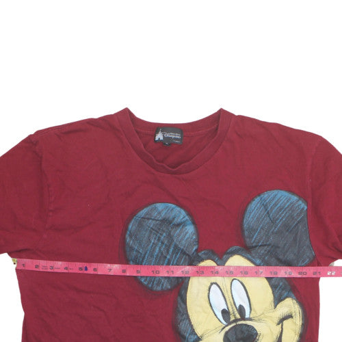 Disney Hong Kong Disneyland Men’s Red Mickey Mouse XL Cotton T-Shirt