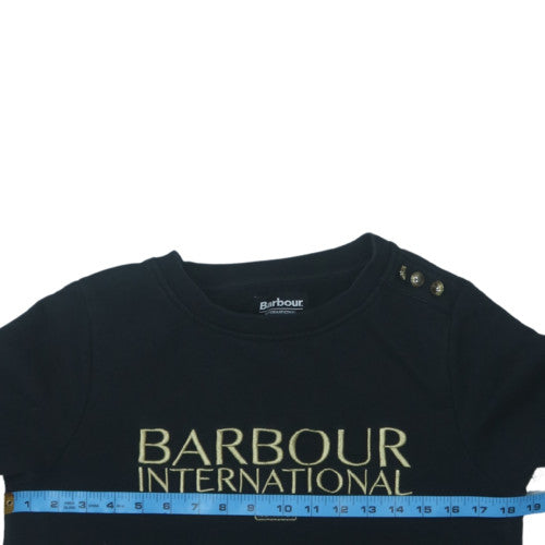 Barbour International Womens Black Size 8 Cotton Logo Sweatshirt