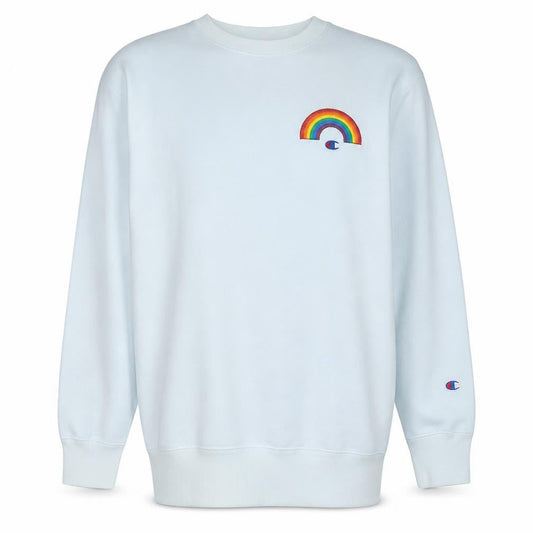 Champion Mens White 2XL Crew Neck Rainbow Graphic Sweatshirt