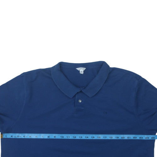 Calvin Klein Men's Blue 2XL Regular Fit Cotton Polo Shirt