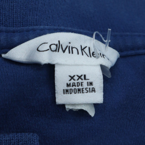 Calvin Klein Men's Blue 2XL Regular Fit Cotton Polo Shirt