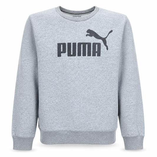 Puma Men's Grey Logo Crew Neck Pullover Sweatshirt M