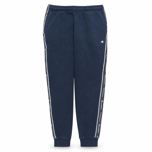 Champion Men's Blue Medium Logo Tape Cuffed Sweatpants