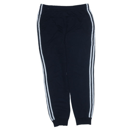 Adidas Womens Black Jogger Trousers L Tapered Cotton Blend