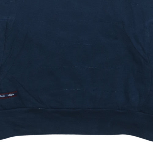 Umbro Mens Navy Hoodie England Rugby Rose Logo Size M Cotton Pullover