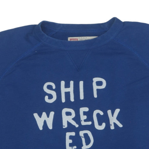 Levi's Mens Blue XL Pullover Sweatshirt Shipwrecked Graphic