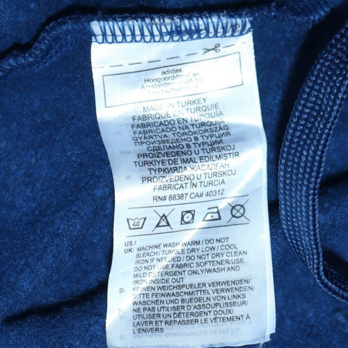 Adidas Men Blue L Sweatpants Fleece Joggers Elastic Waist