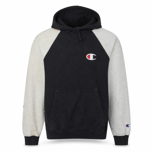 Champion Men's Black Grey Pullover Hoodie Small Athletic Logo