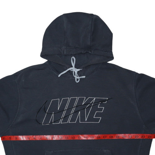 Nike Womens Black Pullover Hoodie Medium Drawstring Logo Cotton