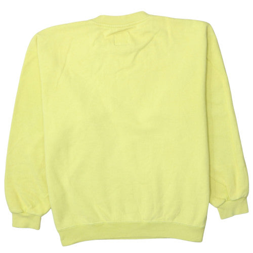 Nike Mens Yellow Logo Sweatshirt L Regular Fit Crew Neck