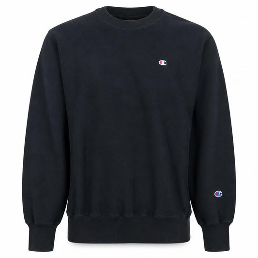 Champion Mens Black Large Reverse Weave Crew Neck Sweatshirt