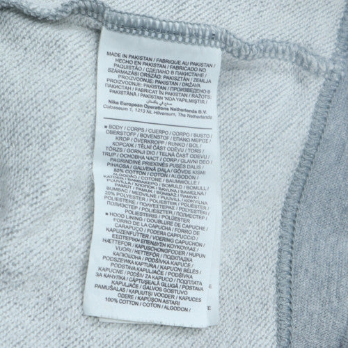 Nike Womens Grey Pullover Hoodie Large Cotton Logo Sweatshirt