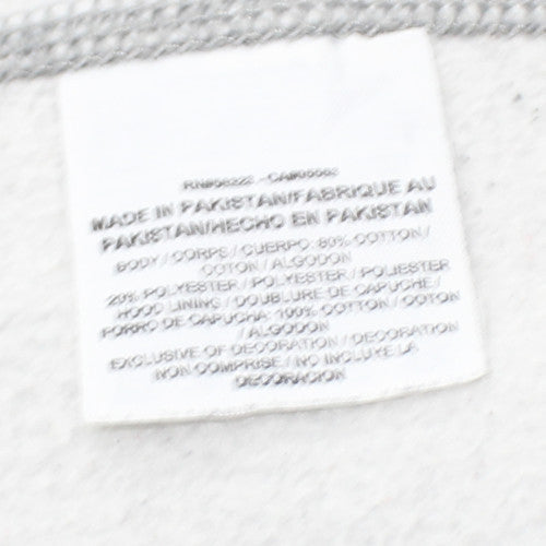 Nike Women's Grey Pullover Hoodie L Cotton Blend with Logo