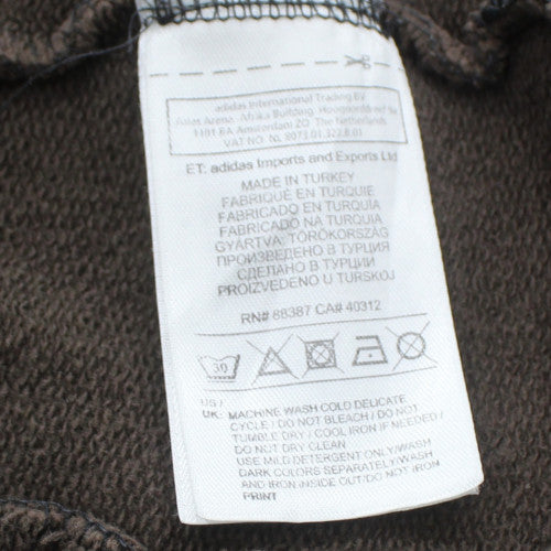 Adidas Womens Brown Full Zip Hoodie L Floral Lined Hood Casual