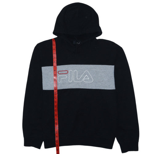 FILA Men's Black Pullover Hoodie L Regular Fit Sportswear