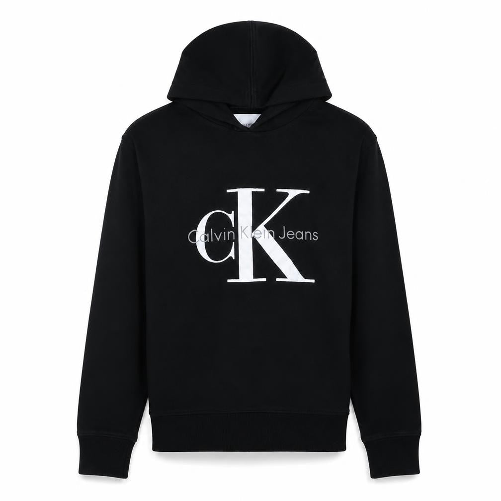 Calvin Klein Jeans Men’s Black Pullover Hoodie Small Logo Design