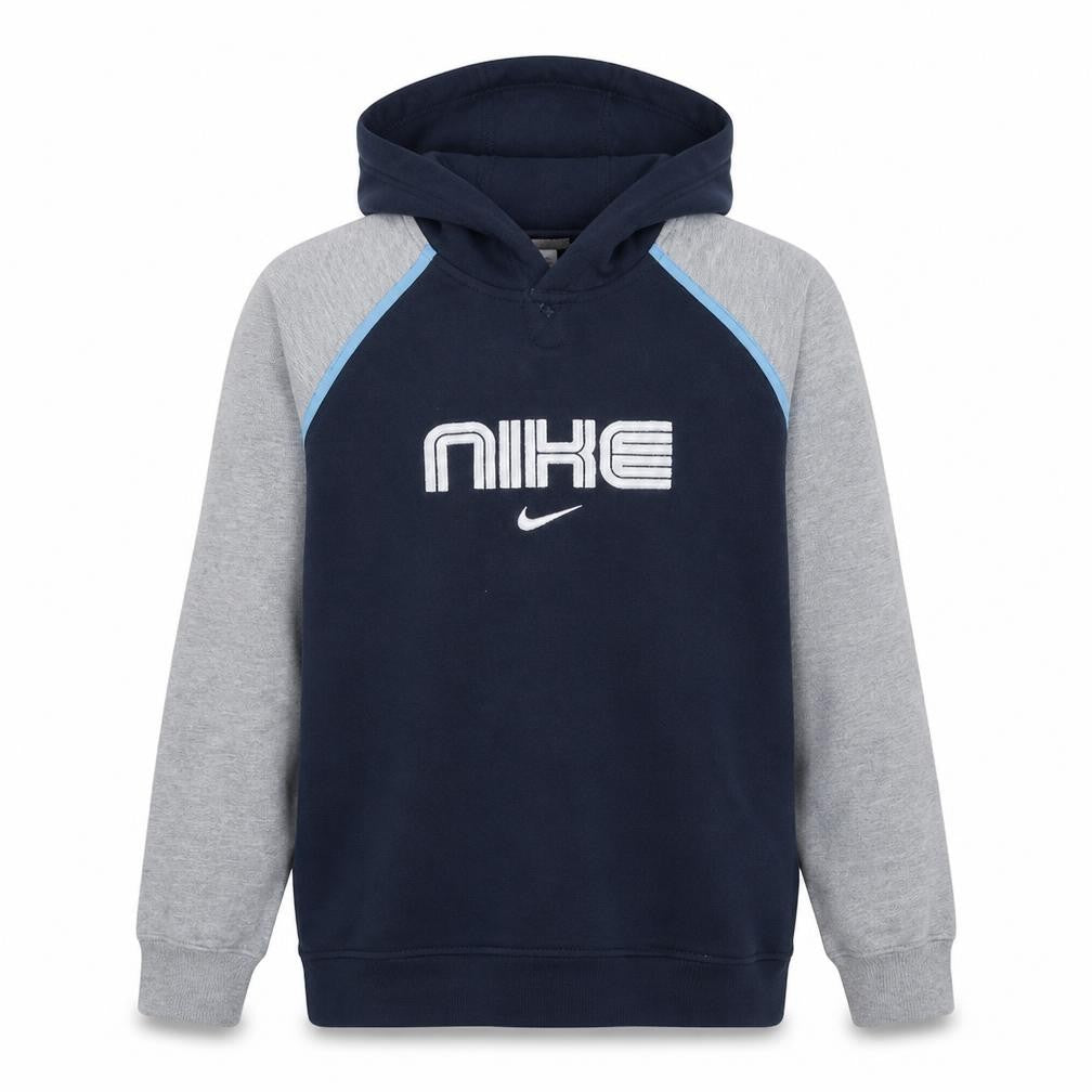 Nike Boys Blue & Grey Pullover Hoodie XL Cotton Logo Sweatshirt