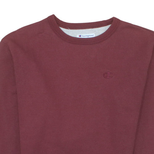 Champion Men's Red Crew Neck Pullover Sweatshirt M Regular Fit