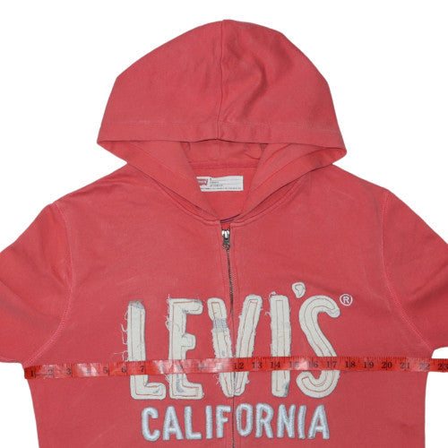 Levi's Women Coral Full Zip Hoodie Medium Cotton Blend