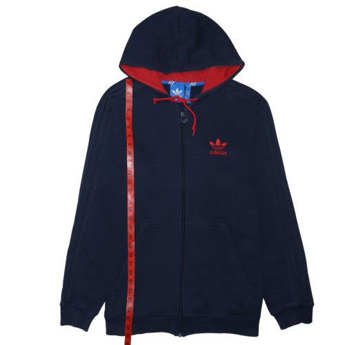 Adidas Mens Blue Full Zip Hoodie XL Sports Fleece Sweatshirt