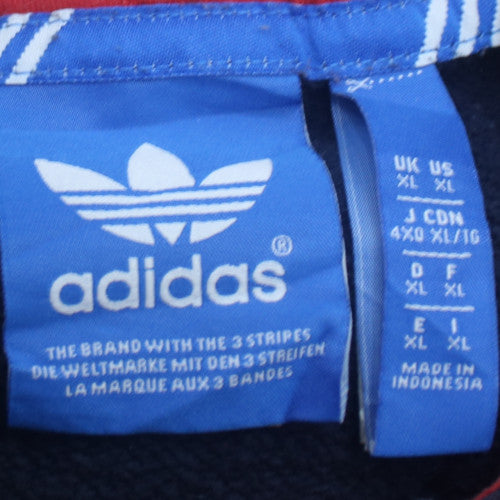 Adidas Mens Blue Full Zip Hoodie XL Sports Fleece Sweatshirt