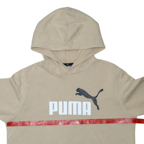 Puma Boys Beige Pullover Hoodie 15-16 Years Logo Classic Fleece Sweatshirt