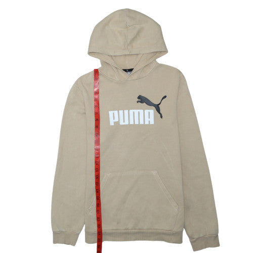 Puma Boys Beige Pullover Hoodie 15-16 Years Logo Classic Fleece Sweatshirt