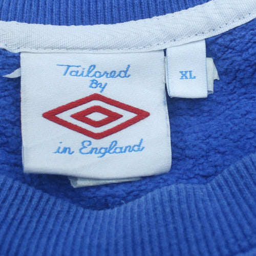 Umbro Mens Blue XL Crew Neck Pullover Sweatshirt Vintage Football Top