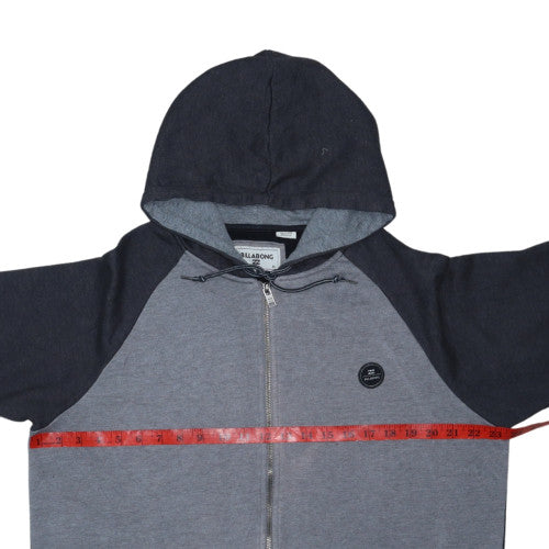 Billabong Men's Grey Full Zip Hoodie XL Cotton Blend Casual