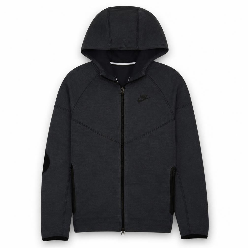 Front view of Nike boys’ black full zip hoodie xl (158-170cm) fleece casual hooded sweatshirt