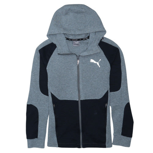 Puma Mens Grey XS Full Zip Hoodie Sweatshirt Lightweight Sportswear