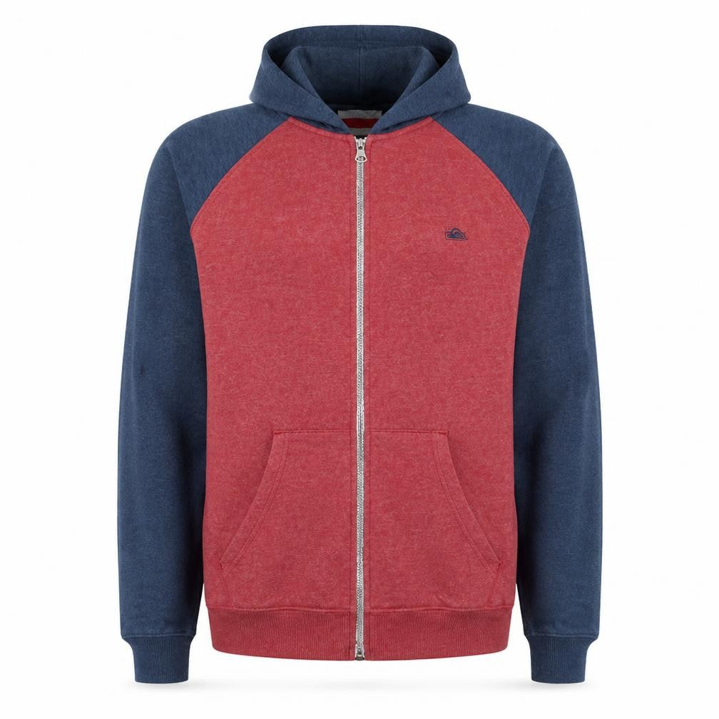 Quiksilver Men's Red & Blue Full Zip Hoodie XL Regular Fit