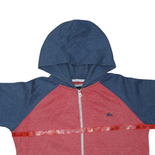 Quiksilver Men's Red & Blue Full Zip Hoodie XL Regular Fit