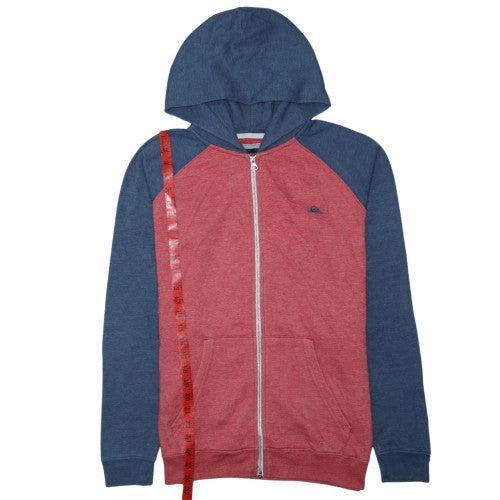 Quiksilver Men's Red & Blue Full Zip Hoodie XL Regular Fit