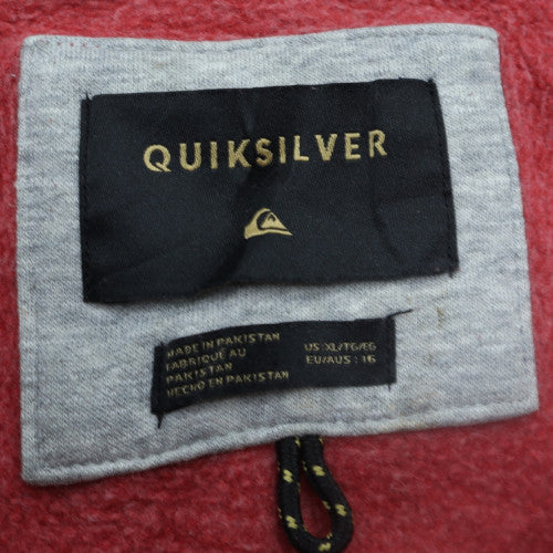 Quiksilver Men's Red & Blue Full Zip Hoodie XL Regular Fit