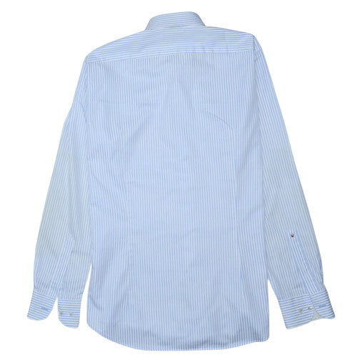 Tommy Hilfiger Men’s Blue Striped Slim Fit Long Sleeve Shirt 15.5 40in