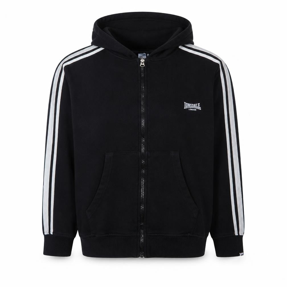 Lonsdale Women Black Full Zip Hoodie Size 16 Cotton Blend