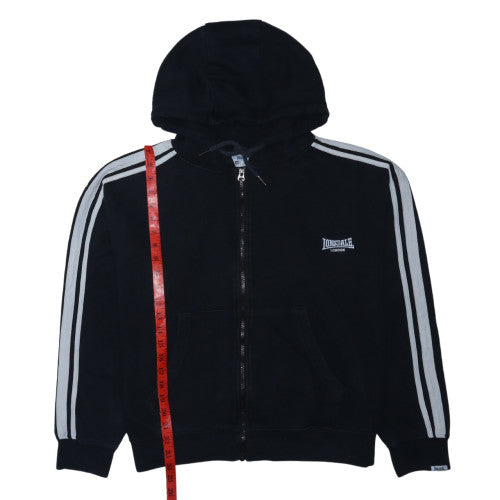 Lonsdale Women Black Full Zip Hoodie Size 16 Cotton Blend