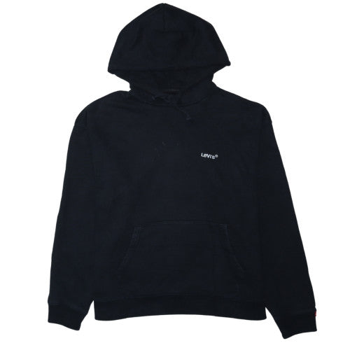Levi's Men's Black Relaxed Pullover Hoodie L Fleece Logo