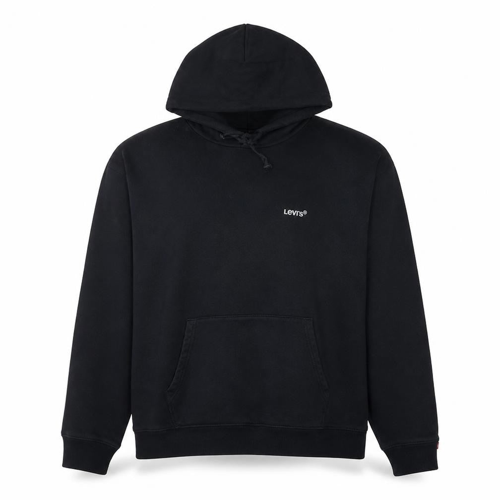 Levi's Men's Black Relaxed Pullover Hoodie L Fleece Logo