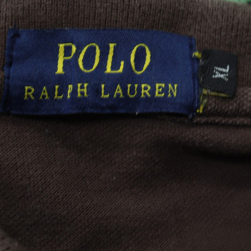 Ralph Lauren Men's Brown Long Sleeve Cotton Polo Shirt M