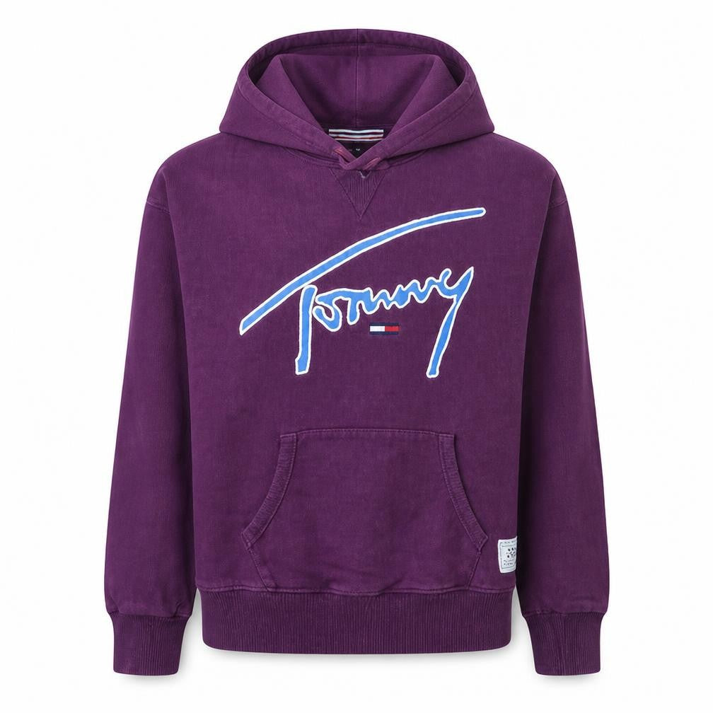 Tommy Jeans Womens Purple XS Pullover Hoodie with Logo Print