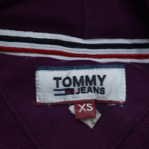 Tommy Jeans Womens Purple XS Pullover Hoodie with Logo Print