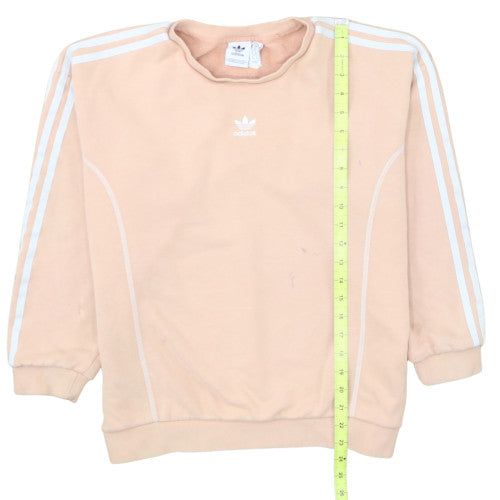 Adidas Women Beige Crew Neck Pullover Sweatshirt Size 10